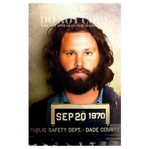 Jim Morrison Mugshot Photograph 11 X 17 | 1970 Mug Shot Photo | Doors Poster Art